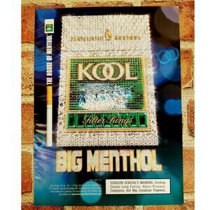 2001 Kool Big Menthol Diamond Bedazzled Cigarette Pack Y2K Vintage Print Ad